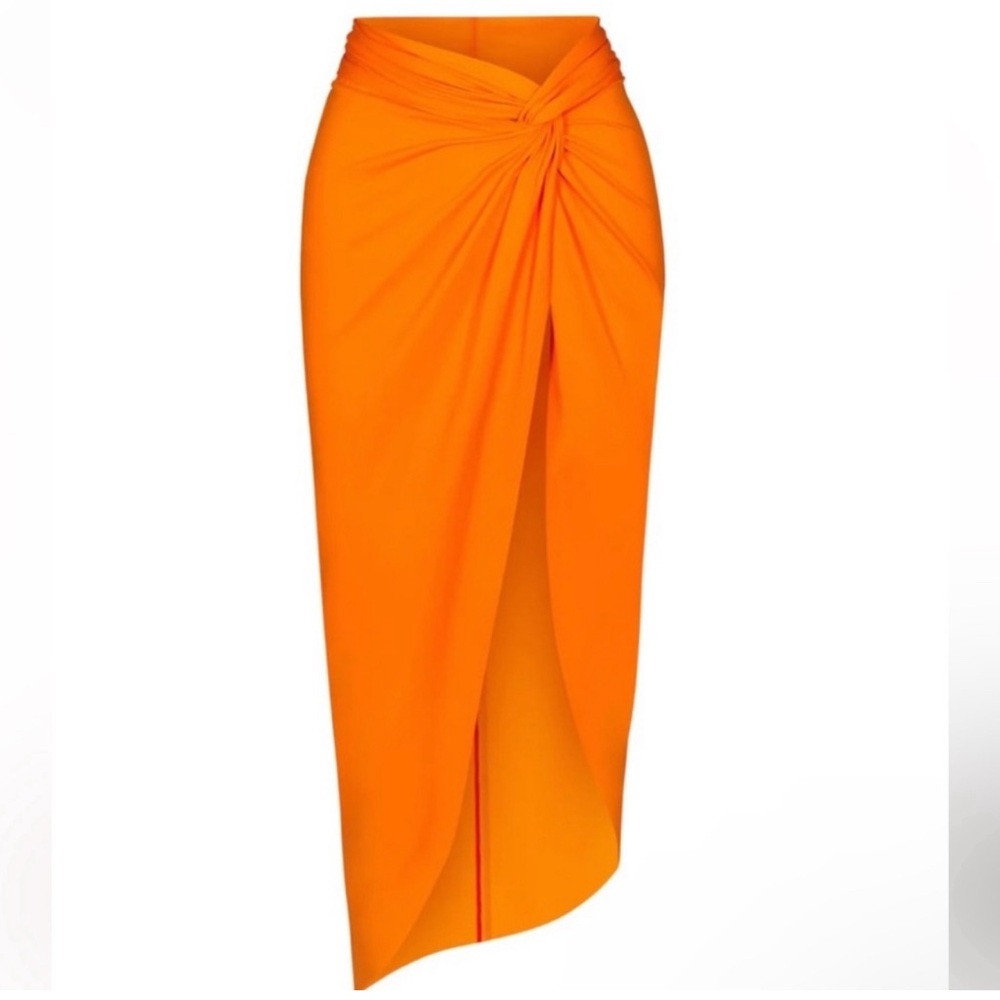SKIMS NWT New Orange Sarong long swim bikini cover up skirt S Small new with tag